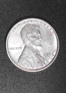 Rare 1943 Steel Wheat Penny with Date Doubling