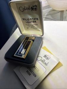 Gold Tone Colibri Wave Pattern Butane Lighter