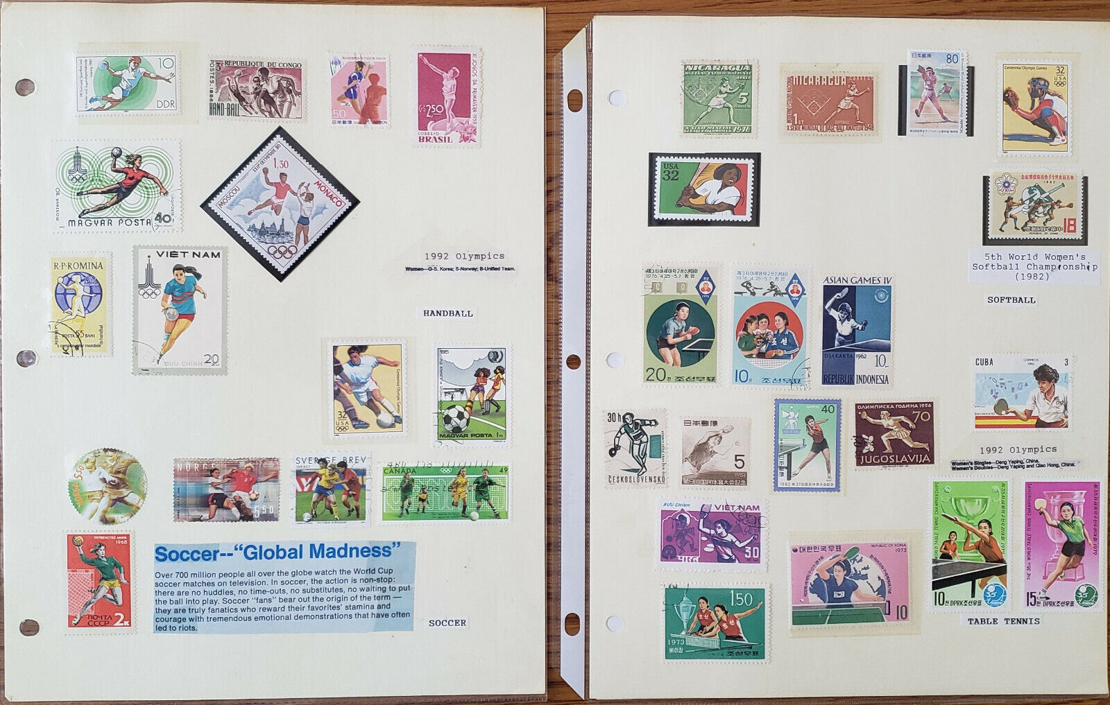 Women's Athletic Stamp Postcard Collection: Basketball Volleyball Tennis