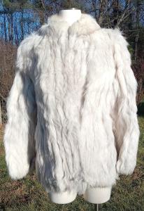 Vintage Norwegian Blue Fox Fur Jacket, Large