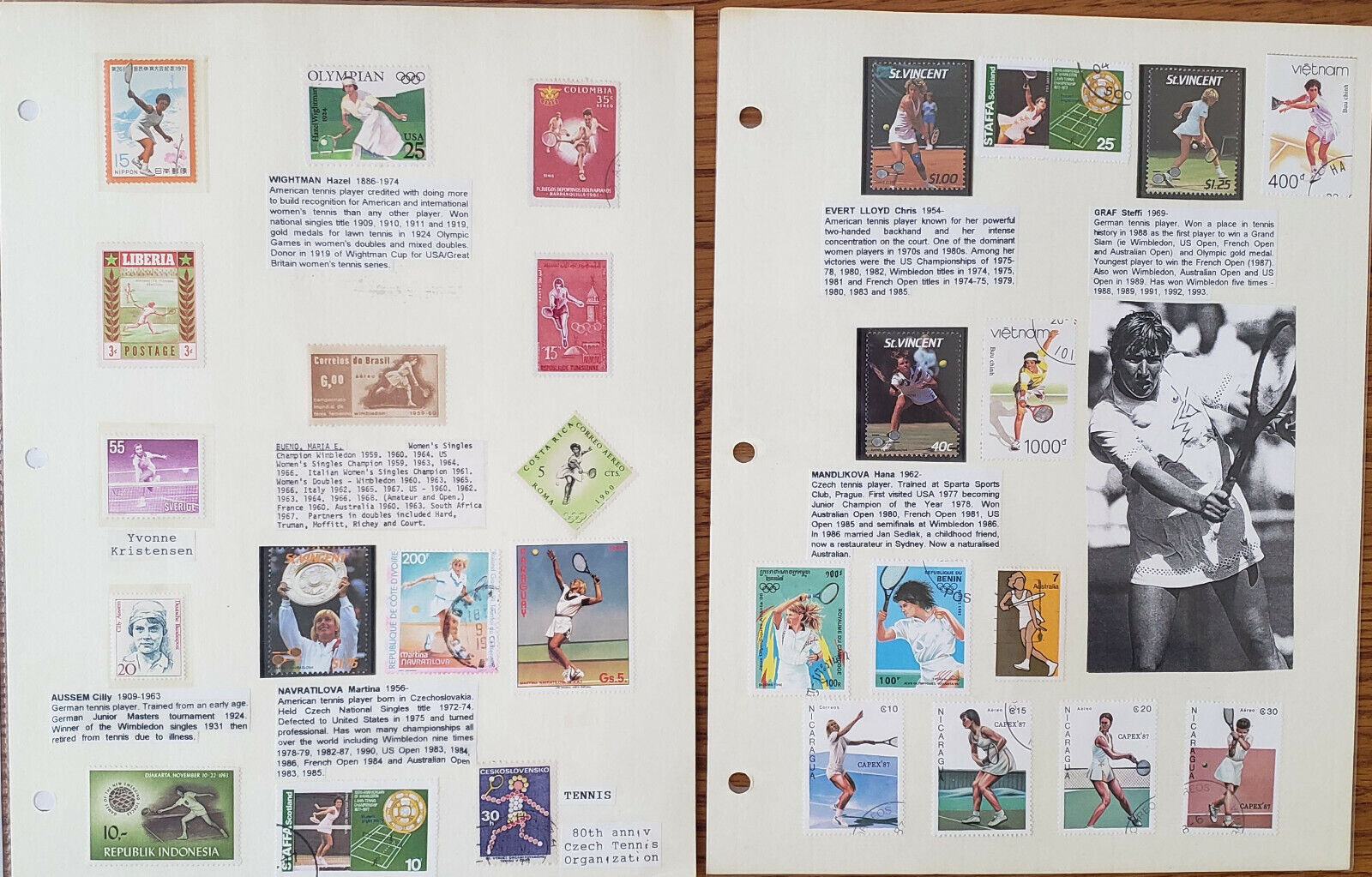 Women's Athletic Stamp Postcard Collection: Basketball Volleyball Tennis