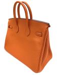 Hermes Birkin 25 Orange Togo Leather Handbag