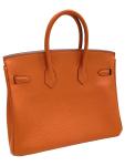 Hermes Birkin 25 Orange Togo Leather Handbag