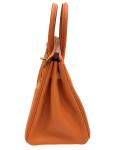 Hermes Birkin 25 Orange Togo Leather Handbag