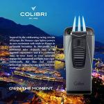 Colibri Monaco Triple Jet Flame Lighter - Gray