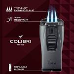 Colibri Monaco Triple Jet Flame Lighter - Gray