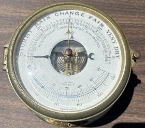 Vintage Schatz Brass Ship's Compensated Barometer