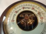 West German Mahogany Frame Brass Barometer