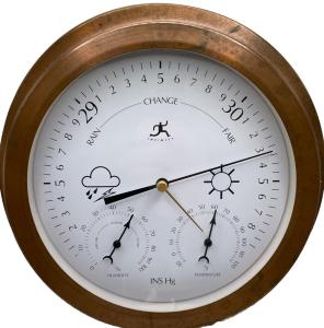 Infinity Instruments Copper Weather Station with Barometer and Thermometer