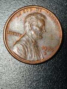 1974-D Lincoln Penny No Mint Mark - Rare Coin