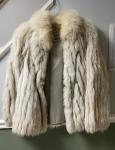 Beige and Light Gray Fox Fur Coat, Medium