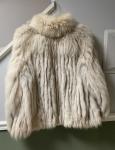 Beige and Light Gray Fox Fur Coat, Medium