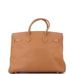 Brown Hermes Birkin 35 Handbag with Gold Hardware