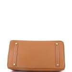 Brown Hermes Birkin 35 Handbag with Gold Hardware