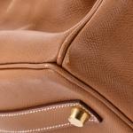 Brown Hermes Birkin 35 Handbag with Gold Hardware