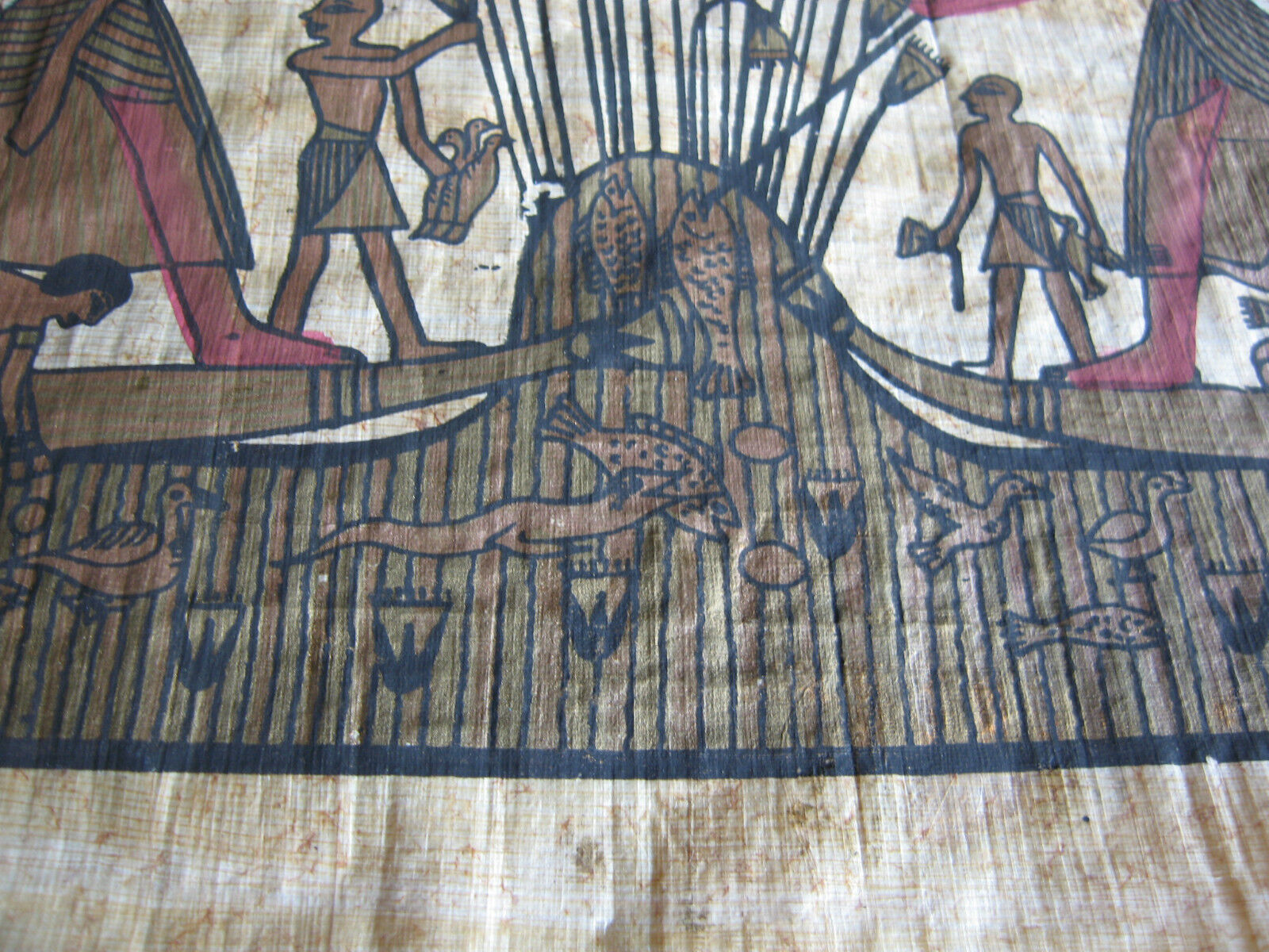 Unsigned Vintage Egyptian Papyrus Painting