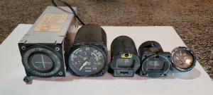 Vintage Aviation Aircraft Gauges Indicator Set