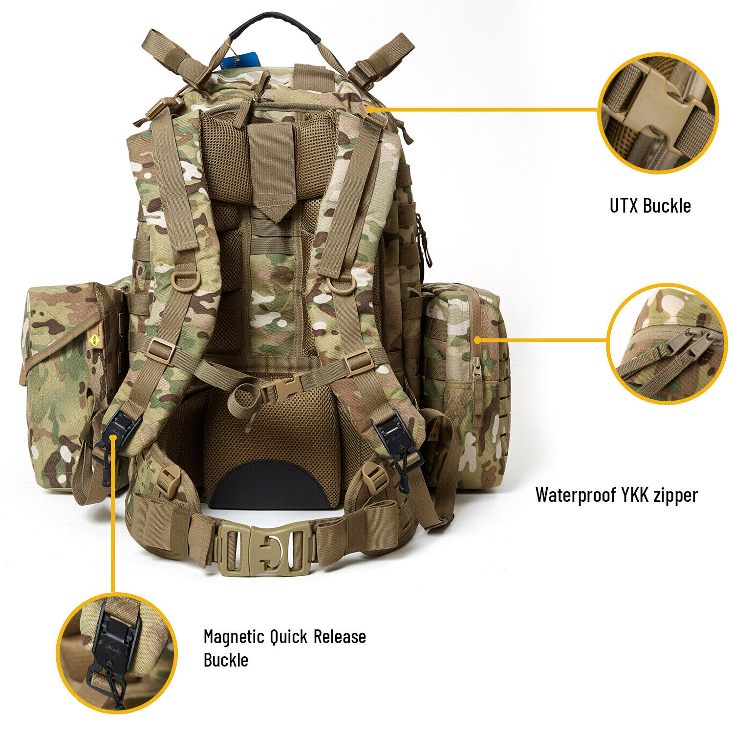 Tactical Large Backpack for Army with MOLLE