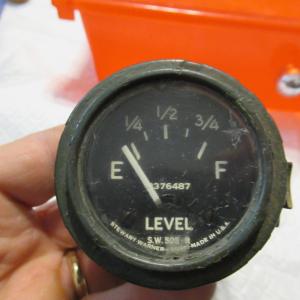 Vintage Military Aircraft Fuel Gauge with Bracket