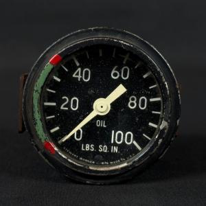 Stewart Warner Vintage Aircraft Oil Pressure Gauge