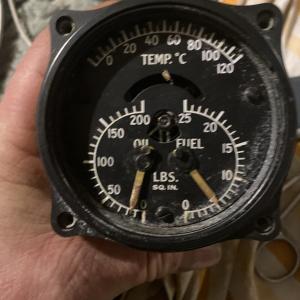 WW2 Vintage Aircraft 3 Temp Gauge Set