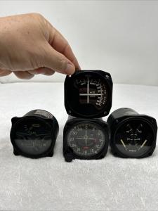 Set of 4 Vintage Airplane Instrument Panel Parts