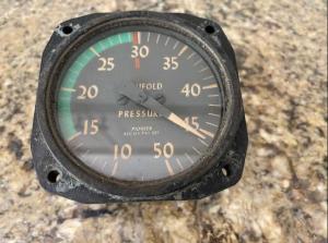 Vintage Airplane Manifold Pressure Gauge