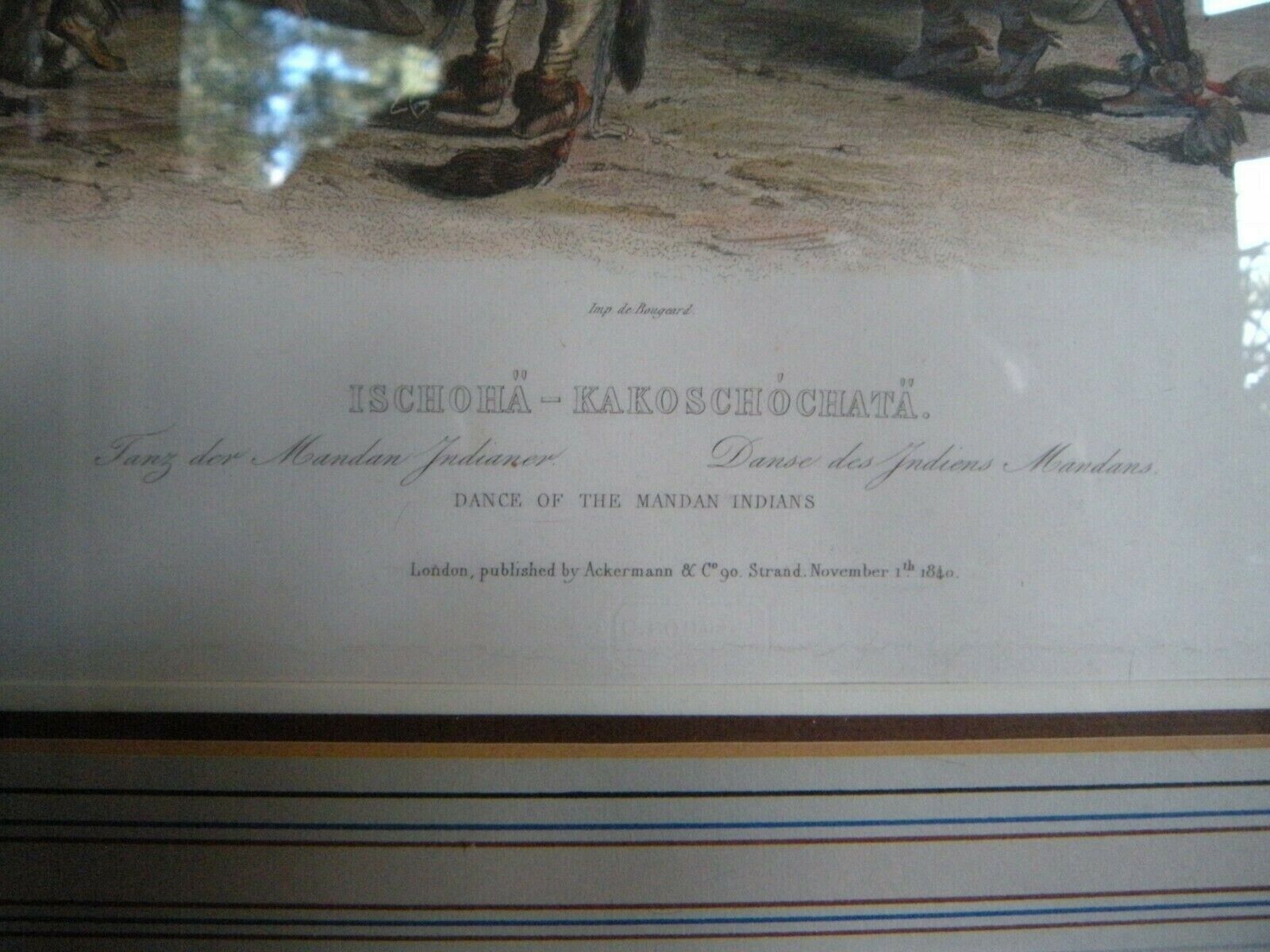 Karl Bodmer "Dance of Mandan Indians" Aquatint