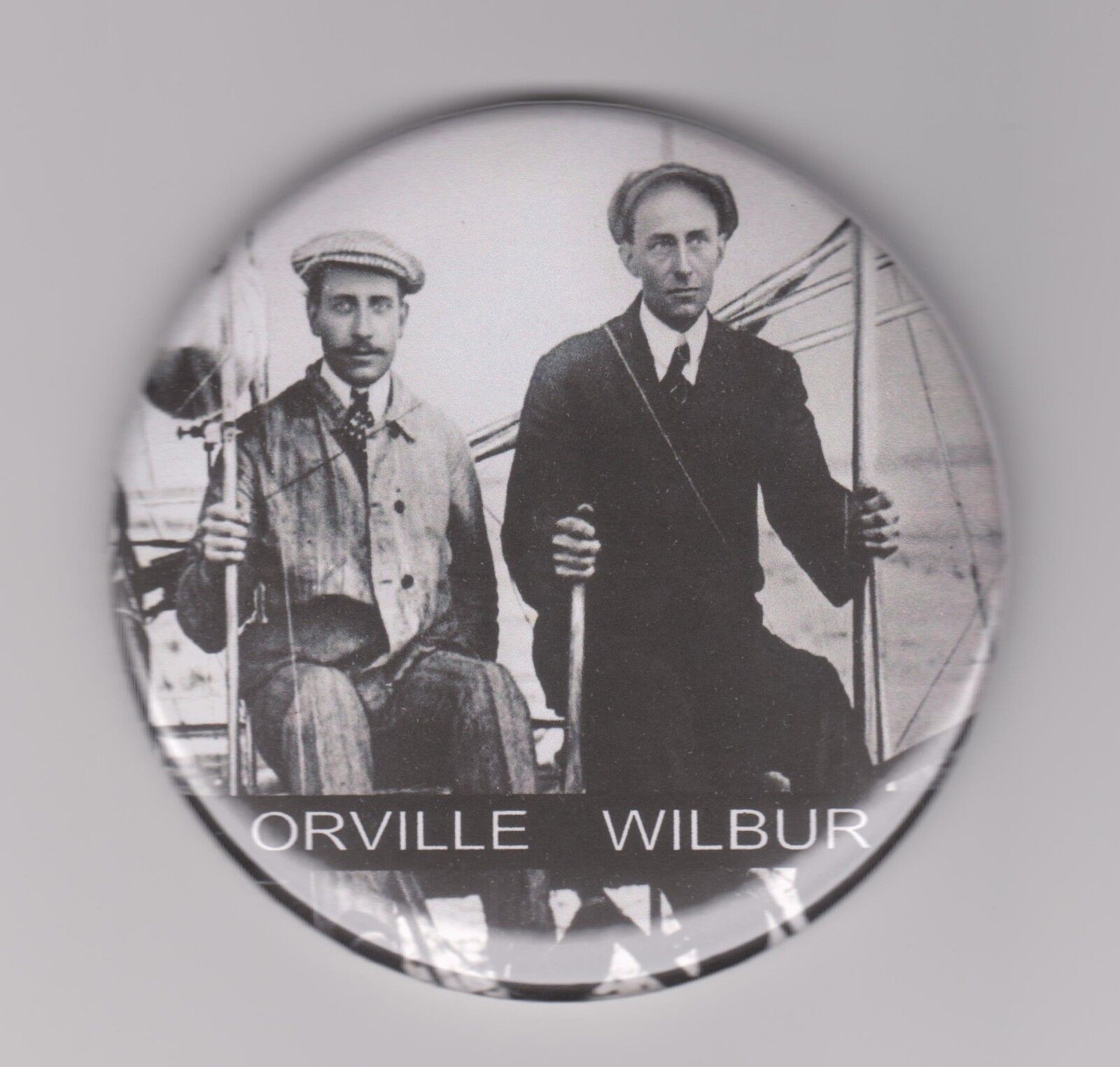 (2) Huge 3" Pinback Buttons - The Wright Brothers