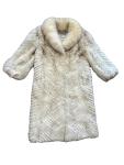 Evans Vintage Fox Chevron Pattern Fur Coat