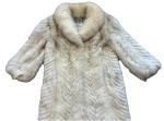 Evans Vintage Fox Chevron Pattern Fur Coat