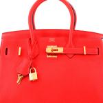 Red Hermes Birkin Bag with Gold Hardware 30