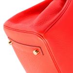 Red Hermes Birkin Bag with Gold Hardware 30