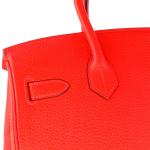 Red Hermes Birkin Bag with Gold Hardware 30