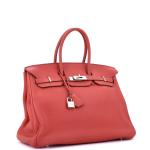 Pink Hermes Birkin 35 Bag with Palladium Hardware