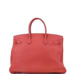 Pink Hermes Birkin 35 Bag with Palladium Hardware