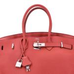 Pink Hermes Birkin 35 Bag with Palladium Hardware