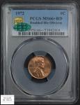 1972 Red Doubled Die Memorial Cent PCGS MS 66+