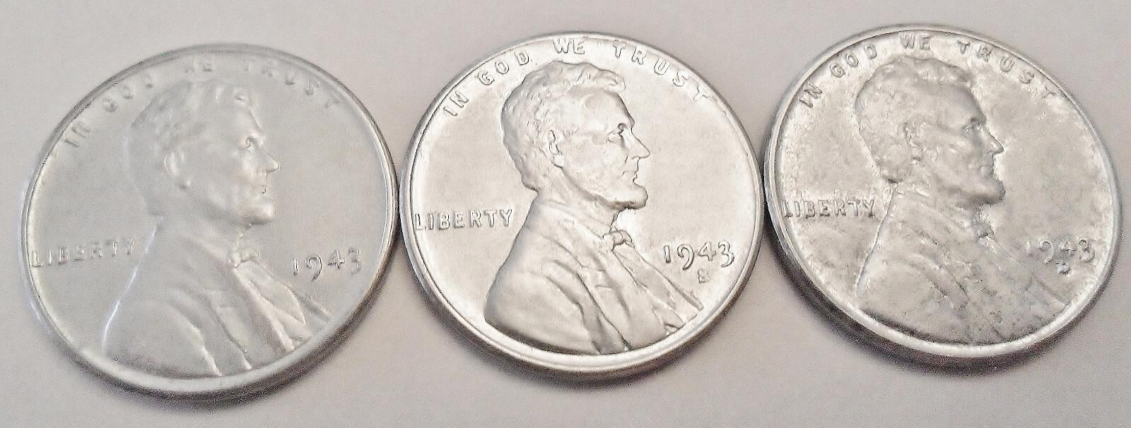 1943 Lincoln Steel Wheat Cent Penny Set