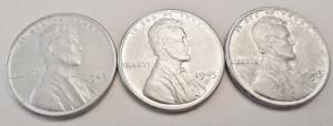 1943 Lincoln Steel Wheat Cent Penny Set