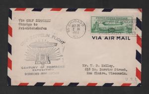 1933 Zeppelin Transatlantic Flight Chicago Collectible