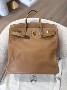 Hermes Birkin HAC 40 Brown Gold Leather Bag