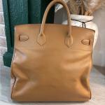Hermes Birkin HAC 40 Brown Gold Leather Bag