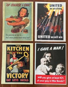 Set of 4 WWII Laminated Posters 8x10