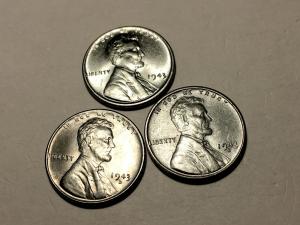 1943 Uncirculated Steel Wheat Cents Set