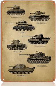 Vintage WW2 Tank Metal Sign - Iconic Military Art