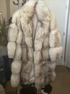Vintage Crystal Fox Fur Coat for Women