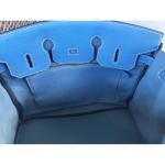 HERMES BIRKIN 35 Blue Jean Togo Leather Bag