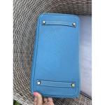 HERMES BIRKIN 35 Blue Jean Togo Leather Bag