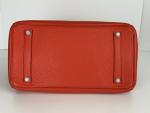 Red Hermes Birkin 35 Handbag with Palladium Hardware